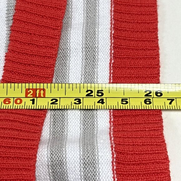 Dokotoo Sweater White Gray Stripe Orange Trim Preppy Classic Long Sleeve 2XL NWT - Picture 11 of 11